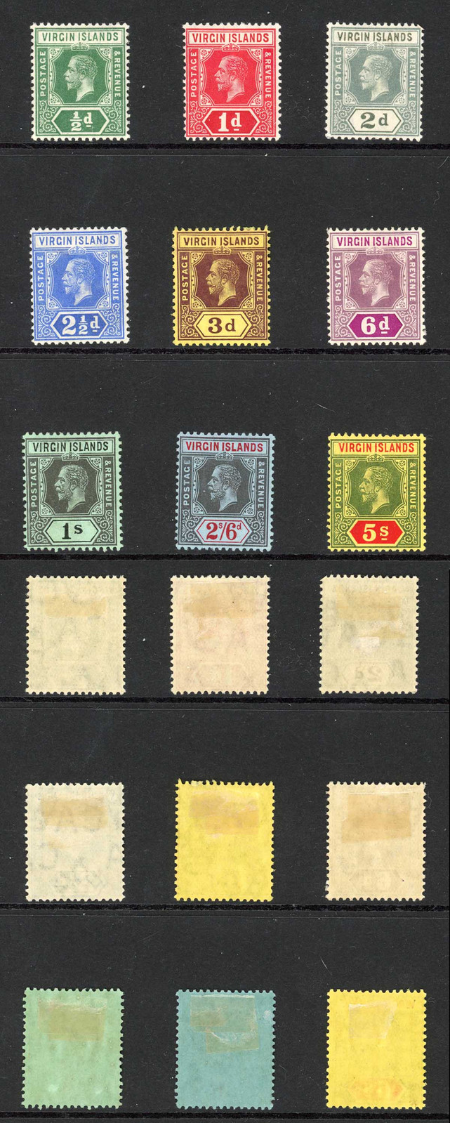 british-virgin-is-sg69-77-set-of-8-wmk-mca-fresh-colour-m-m-cat-120-pounds