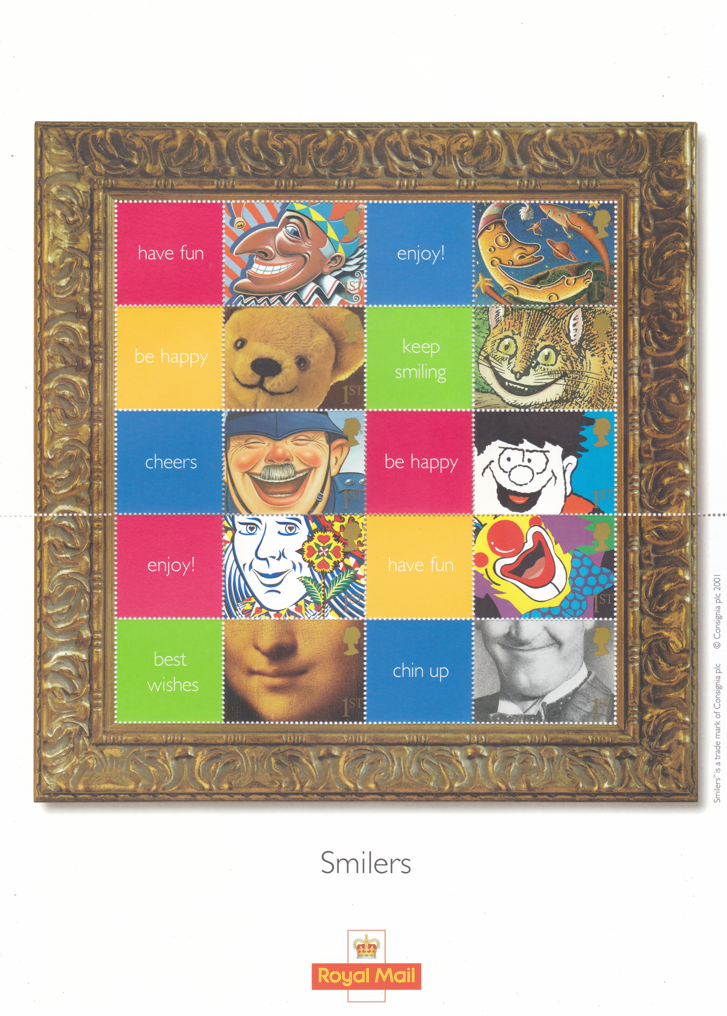 royal-mail-2001-ls5-smiles-smiler-sheet-complete-unmounted-mint