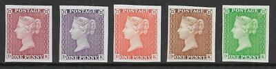 1940-1d-black-reprints-in-5-different-colours-unmounted-mint