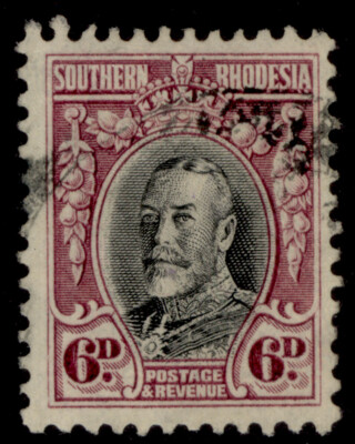 southern-rhodesia-gv-sg20-6d-black-magenta-fine-used