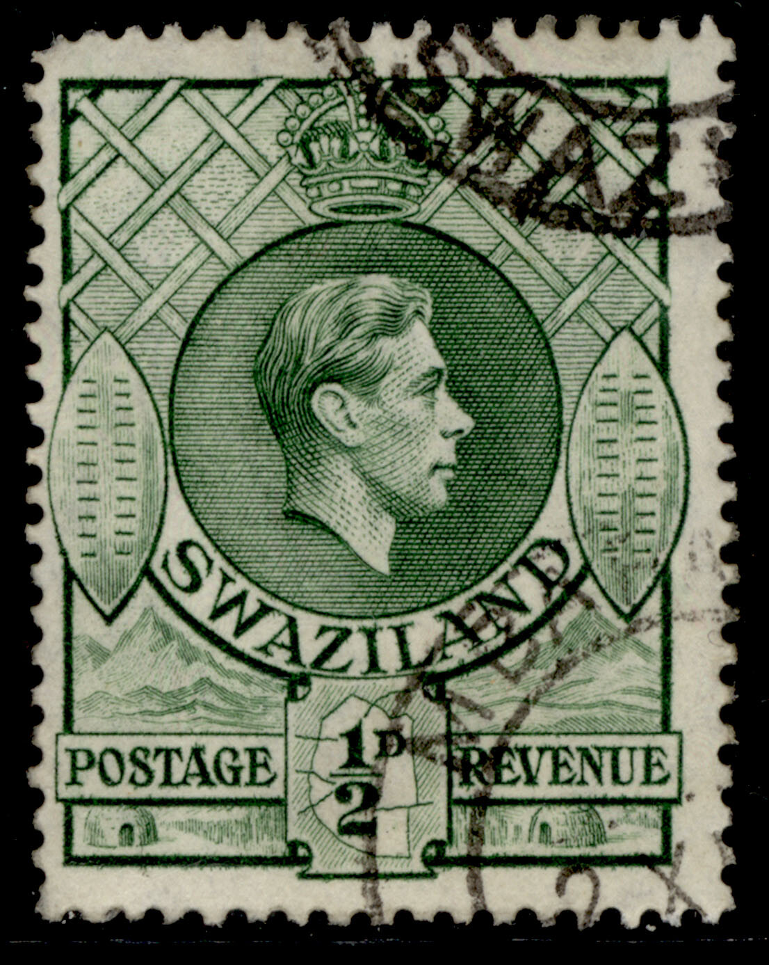 swaziland-gvi-sg28a-d-green-fine-used