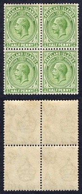 falkland-is-sg73a-1-2d-green-wmk-script-block-2-x-u-m-cat-12-pounds