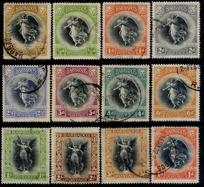 barbados-gv-sg201-212-1920-21-victory-set-fine-used-cat-275