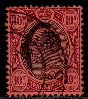 south-africa-transvaal-edvii-sg271-10s-black-purple-red-fine-used