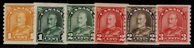 canada-gv-sg304-309-1930-31-coil-stamps-imperf-x-perf-8-set-m-mint-cat-45