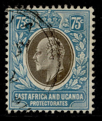 east-africa-and-uganda-edvii-sg42-75c-grey-pale-blue-fine-used-cat-50