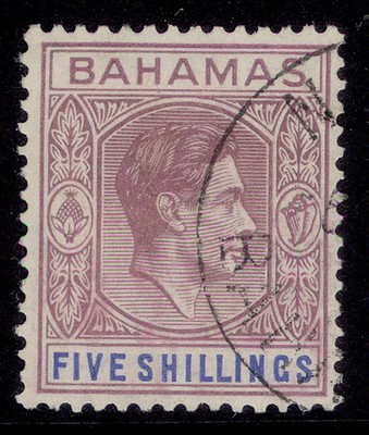 bahamas-gvi-sg156-5s-lilac-blue-fine-used-cat-100