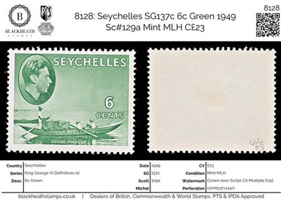 8128-seychelles-sg137c-6c-green-1949-sc-129a-mint-mlh-c23