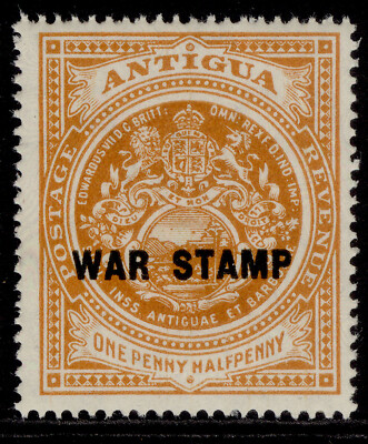 antigua-gv-sg54-1d-orange-war-stamp-nh-mint