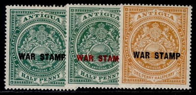 antigua-gv-sg52-54-1916-18-war-tax-set-m-mint-cat-11-war-tax-group