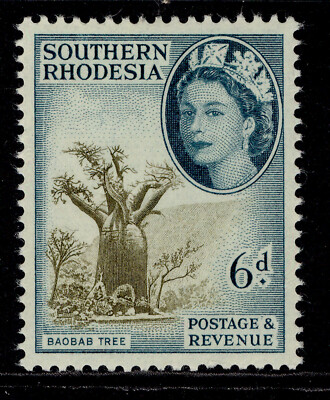 southern-rhodesia-qeii-sg84-6d-brown-olive-deep-turqoise-green-m-mint