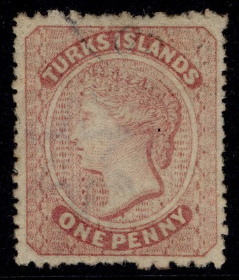 turks-caicos-islands-qv-sg4-1d-dull-rose-lake-used-cat-50-wmk-star