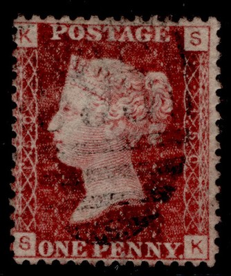 gb-qv-sg43-1d-rose-red-plate-150-fine-used-sk