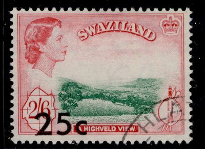swaziland-qeii-sg74-25c-on-2s-6d-fine-used