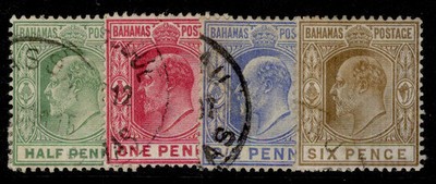 bahamas-edvii-sg71-74-1906-11-complete-set-fine-used-cat-70