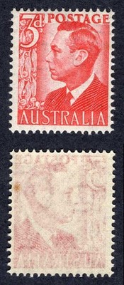 australia-asc-251a-1951-3d-scarlet-on-very-thin-paper-u-m-tone-spot