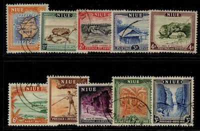 new-zealand-niue-gvi-sg113-122-1950-complete-set-fine-used-cat-23