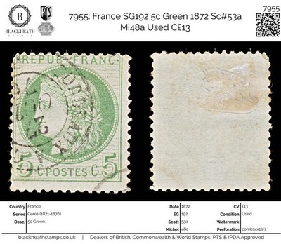 7955-france-sg192-5c-green-1872-sc-53a-mi48a-used-c13