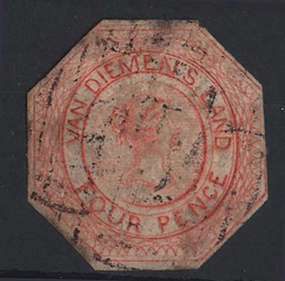 tasmania-1853-4d-plate-1-state-2-red-orange-sg7-cut-to-shape