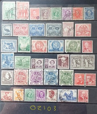 australia-1940-s-selection-to-2-watermark-varieties-used-oz103