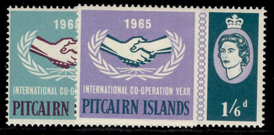 pitcairn-islands-qeii-sg51-52-1965-intl-co-op-year-set-lh-mint