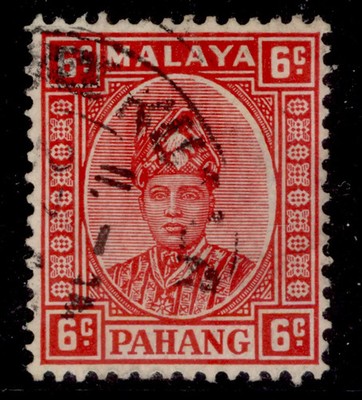 malaysia-pahang-gv-sg34-6c-scarlet-fine-used