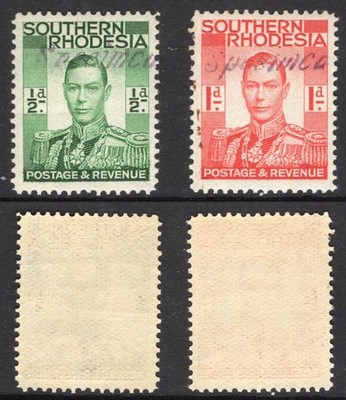 southern-rhodesia-1-2d-and-1d-ex-booklets-handstamped-specimen-u-m-rare