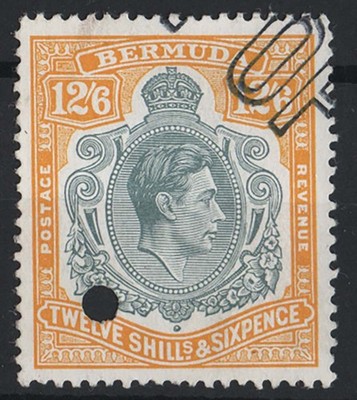 bermuda-1938-12-6d-grey-pale-orange-perf-13-sg120e-fine-fiscal-used