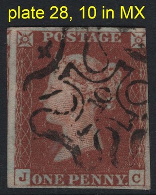 gb-1841-1d-red-plate-28-jc-fine-used-3-margins-crisp-10-in-mx-cat-320