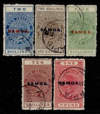 samoa-gv-sg122-126-1914-1917-complete-set-used-cat-220