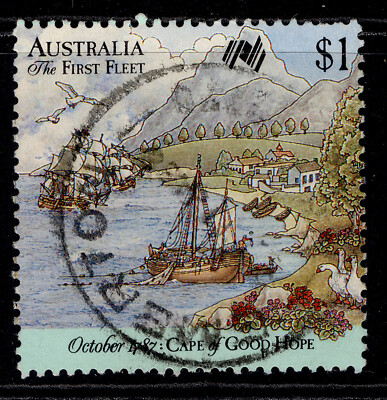 australia-qeii-sg1066-1987-1-fleet-ariving-at-tenerife-fine-used