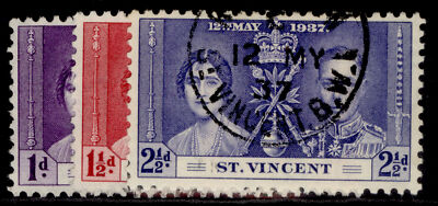 st-vincent-gvi-sg146-148-1937-coronation-set-fine-used