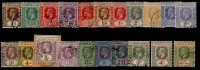leeward-islands-gv-sg58-78-1921-32-short-set-fine-used-cat-450