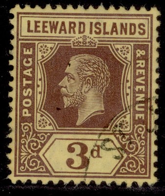 leeward-islands-gv-sg51b-3d-purple-lemon-fine-used-cat-30-on-lemon