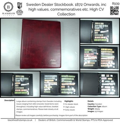 8939-sweden-dealer-stockbook-1872-onwards-inc-high-values-commemoratives-etc