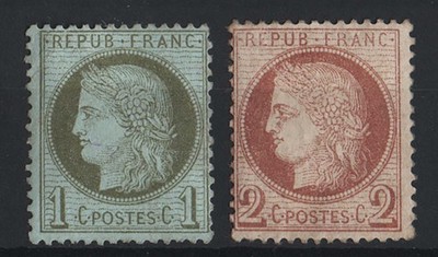 france-1871-crs-1c-2c-perf-14x13-fresh-m-mint-sg185-187-c345