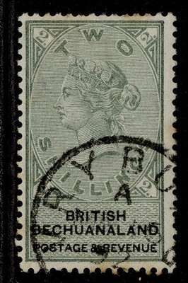 british-bechuanaland-qv-sg16-2s-green-black-used-cat-65-cds