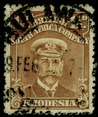 rhodesia-sg197-1d-brown-ochre-used