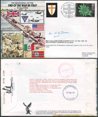 js45-7c-50th-ann-war-ii-end-of-war-in-italy-signed-by-maj-gen-sir-g-burns-o