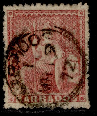 barbados-qv-sg49-4d-dull-rose-red-fine-used-cat-75-cds