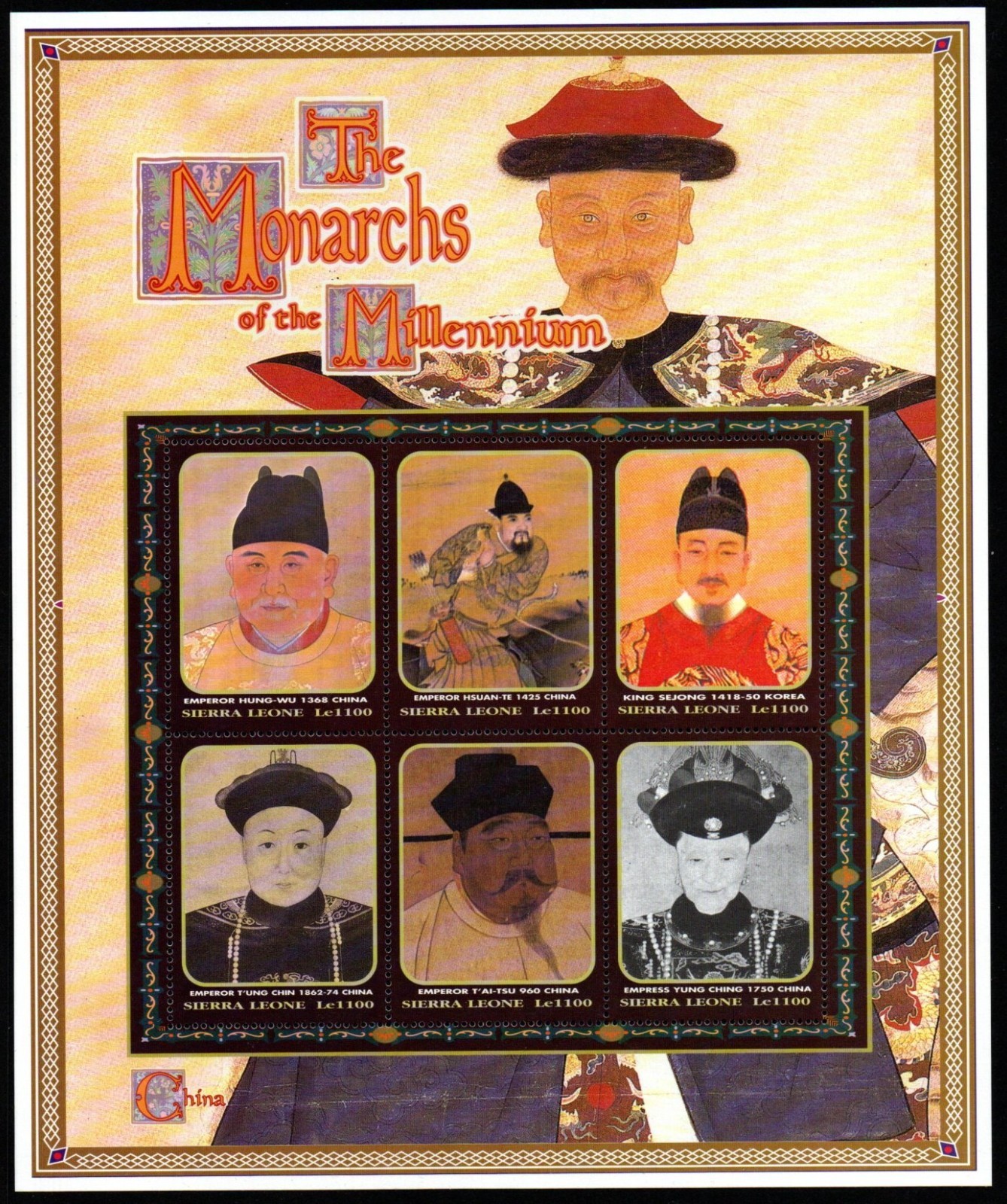 sierra-leone-sg3460a-2000-monarchs-of-the-millennium-sheetlet-mnh