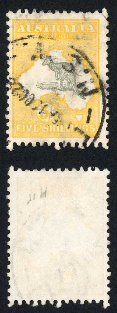australia-sg42b-5-grey-and-deep-yellow-kangaroo-3rd-wmk-cat-130-pounds