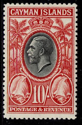 cayman-islands-gv-sg107-10s-black-scarlet-lh-mint-cat-100