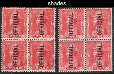 new-zealand-1927-1d-field-marshall-perf-14-official-um-blks-of-4-in-distinct