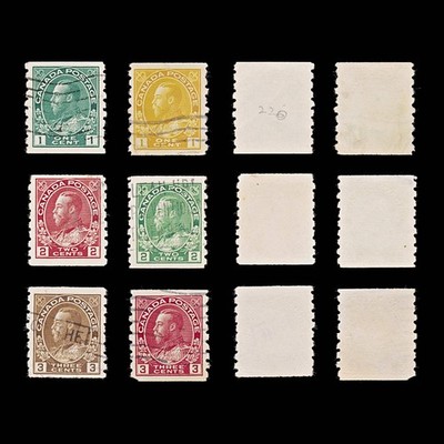 9574-canada-sg258-220-imp-x-8-set-of-6-1923-sc-130-125ii-mi107d-92bd-used-c44
