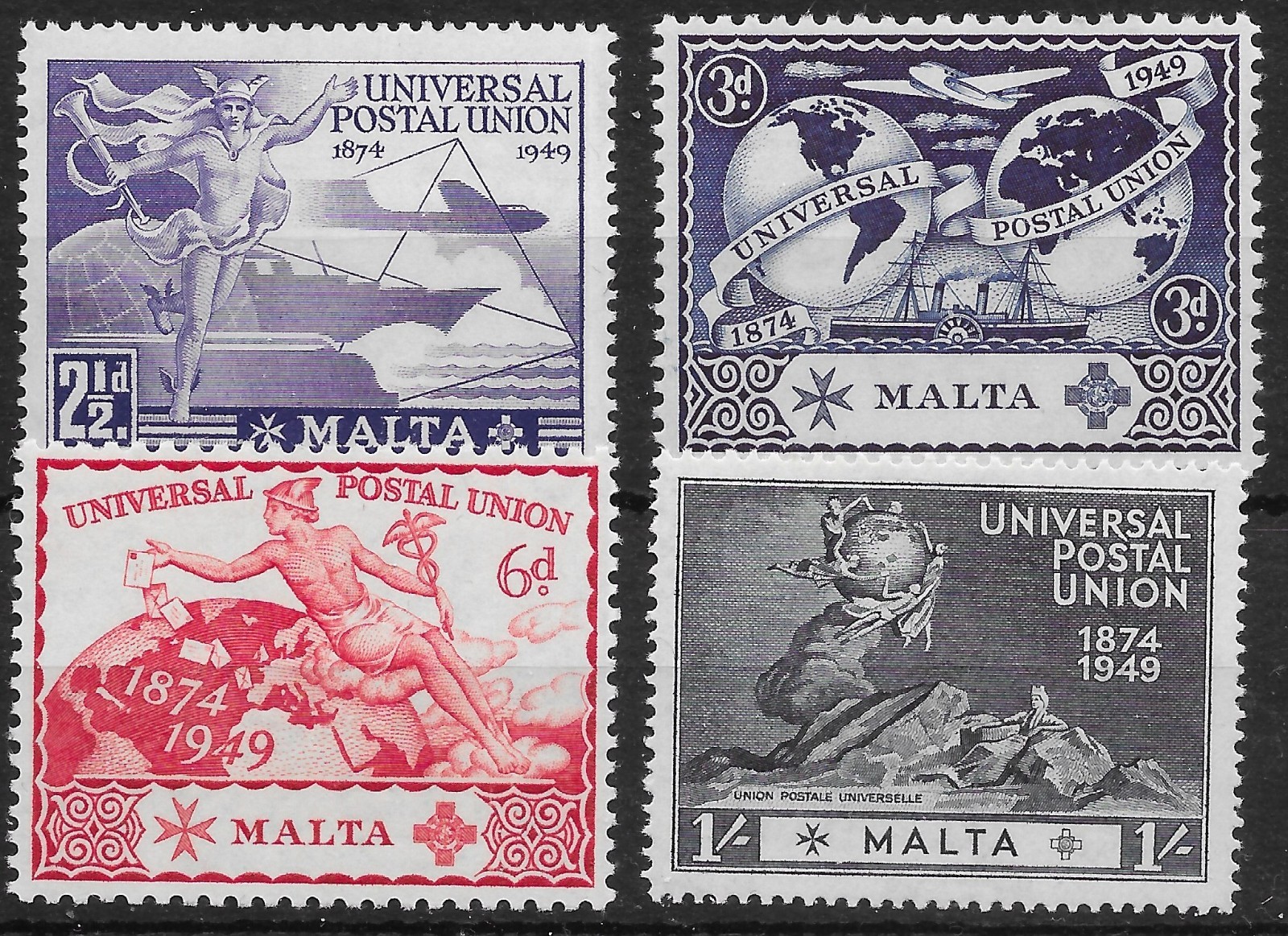 malta-sg251-4-1949-u-p-u-set-mtd-mint