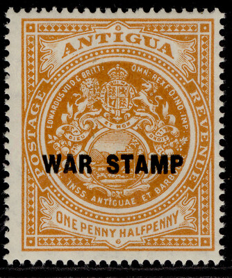 antigua-gv-sg54-1d-orange-war-stamp-lh-mint