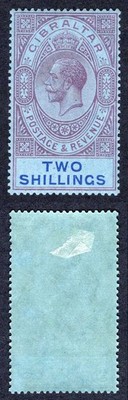 gibraltar-sg99a-2-reddish-purple-and-blue-blue-wmk-script-m-m-cat-7-50-pounds