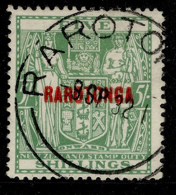 cook-islands-gv-sg96-5s-green-very-fine-used-cat-55-cds